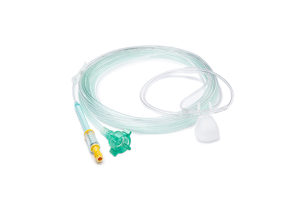 Group picture of NomoLine-O with airway adapter and cannula