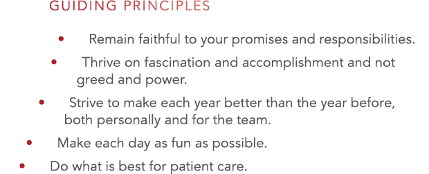Guiding Principles    Remain faithful to your promises and responsibilities     Thrive on fascination and accomplishm   