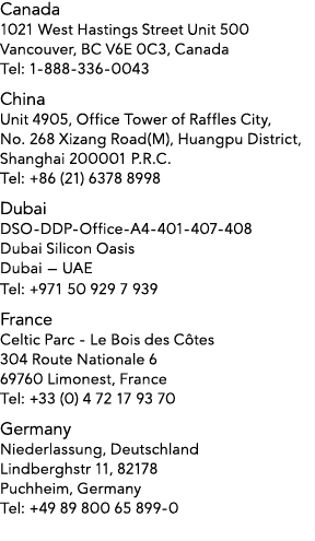 Canada 1021 West Hastings Street Unit 500 Vancouver, BC V6E 0C3, Canada Tel: 1-888-336-0043 China Unit 4905, Office T   