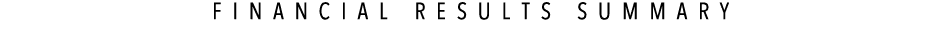 FINANCIAL RESULTS SUMMARY