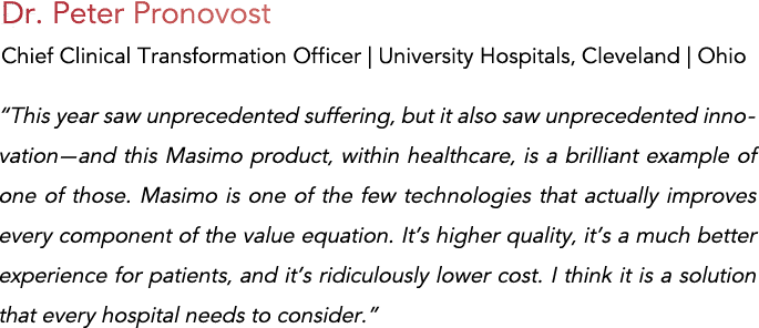 Dr  Peter Pronovost Chief Clinical Transformation Officer   University Hospitals, Cleveland   Ohio  This year saw unp   