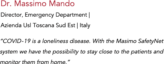 Dr  Massimo Mando Director, Emergency Department   Azienda Usl Toscana Sud Est   Italy  COVID-19 is a loneliness dise   