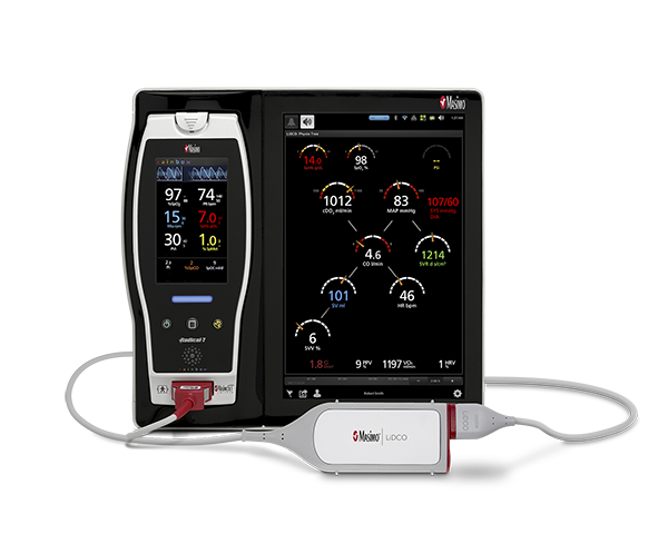 Masimo Root with LiDCO module displaying hemodynamic parameters