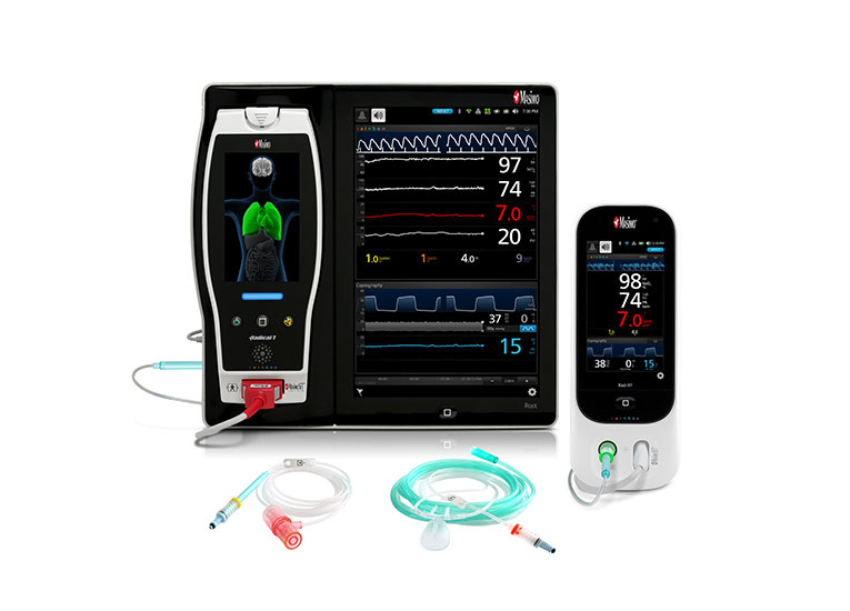 Masimo - Root and Rad-97 with Capnography with canula on white background